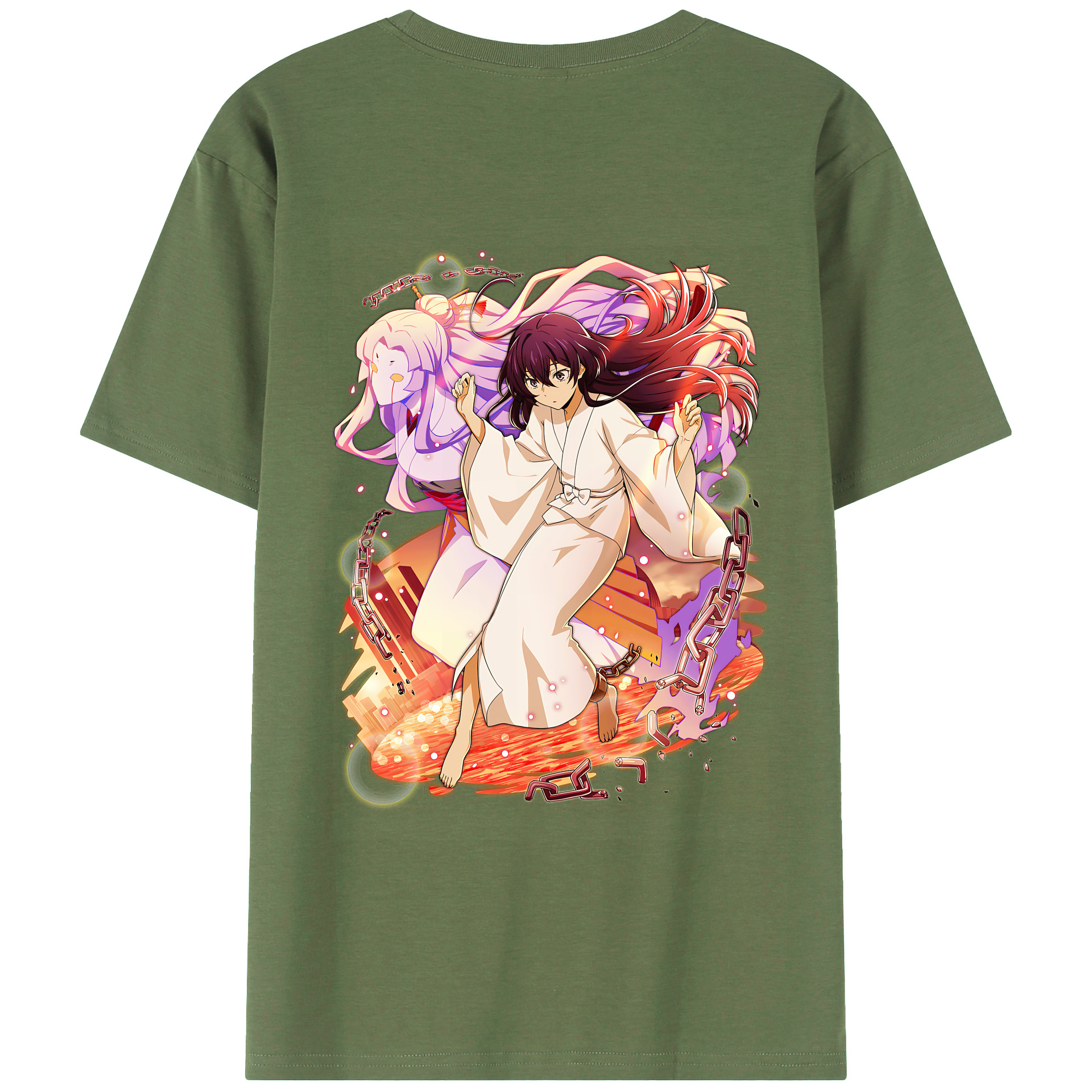 （画像用） 文豪ストレイドッグス Bungo Stray Dogs 綿100％ メンズ半袖Tシャツ（バックプリント） 通気性